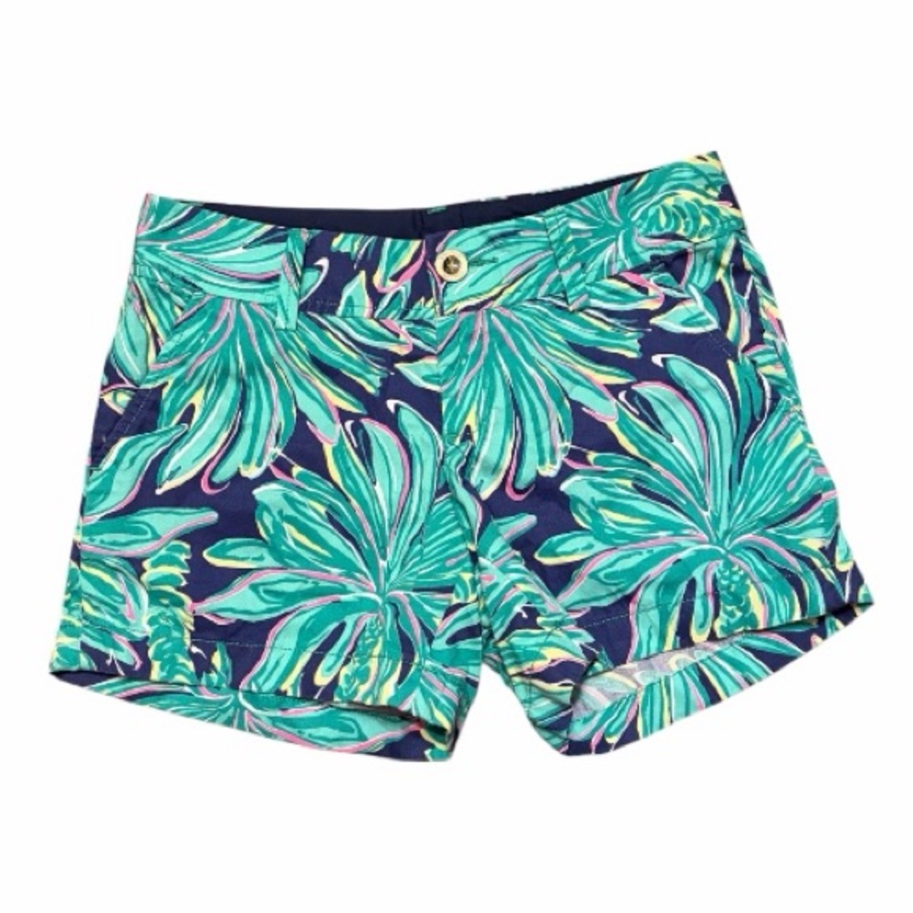 Lilly Pulitzer Callahan Shorts Bright Navy Tiger Palm Tropical Print beach babe - Picture 2 of 6